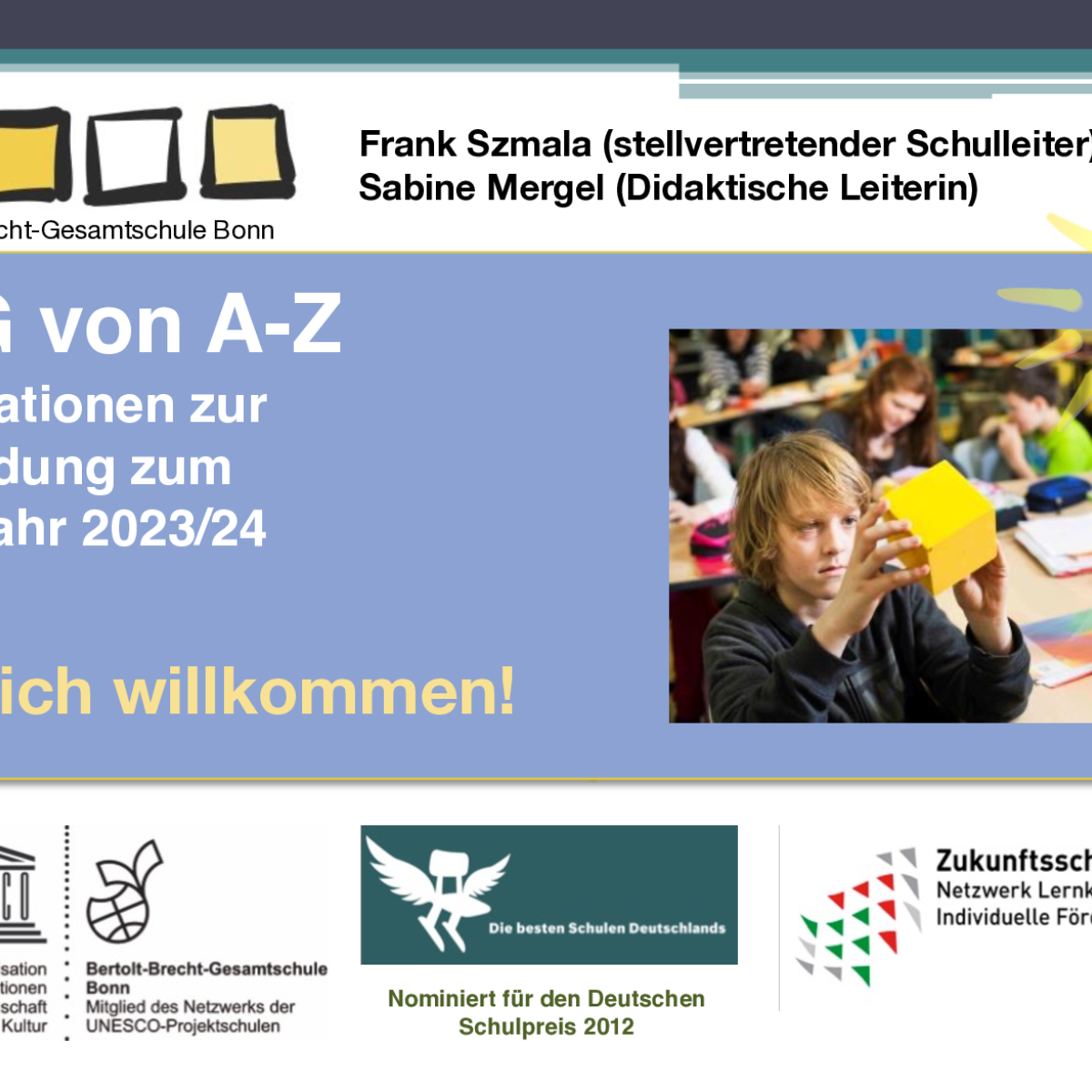 Informationsabend zur Anmeldung zum Schuljahr 2023/2024: BBG von A-Z